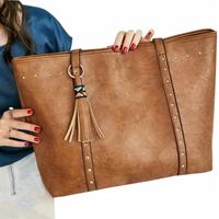 TOREBKA DAMSKA BRĄZOWA Duża Eco SKÓRA Pojemna A4 SHOPPERKA NA RAMIĘ BRELOK