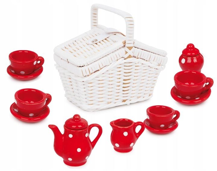 Sfd Piknik Zestaw do herbaty kawy Dla dzieci Ceramiczne naczynia Koszyk zdjęcie 1