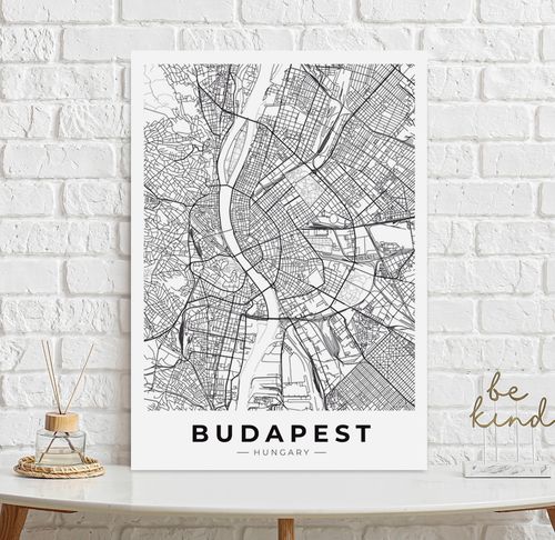 Plakat Budapeszt mapa plan miasta 50x70 cm na Arena.pl