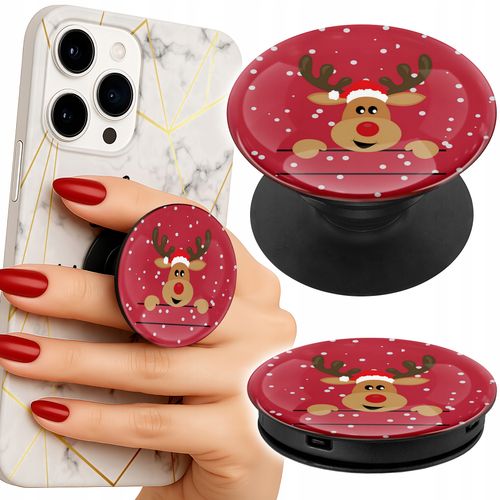 Uchwyt do telefonu Popsocket na palce/stojak ŚWIĄTECZNY RENIFER MIKOŁAJ na Arena.pl