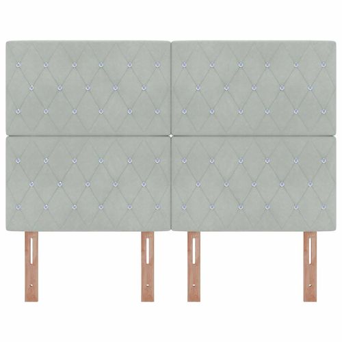 Wezgłowie LED Ze LED Lights Argyle Jasnoszary 144 cm Aksamit na Arena.pl