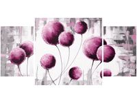 80CM 40CM 3 ELEM. OBRAZ ABSTRAKCYJNE DMUCHAWCE FUKSJI DRUK PŁÓTNO