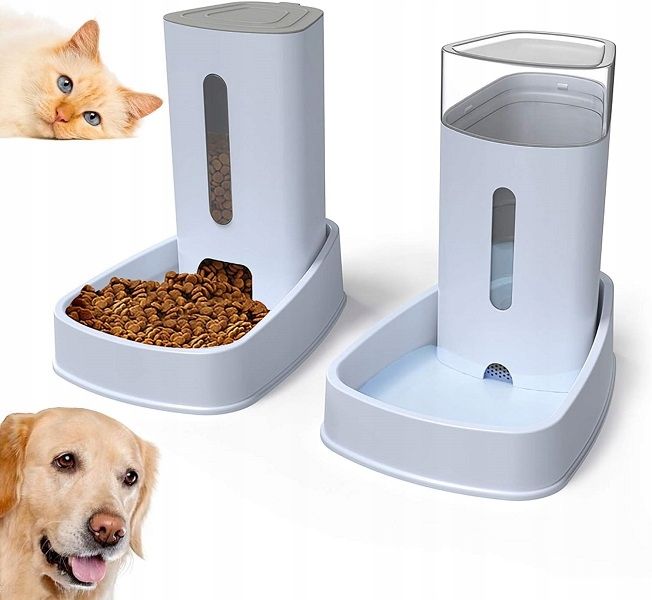 Zestaw automatycznych podajników Karmy i wody dla Psa kota 3,8l x 2szt zdjęcie 1