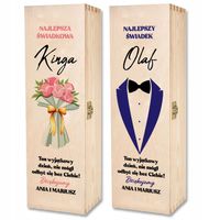 ZESTAW SKRZYNEK NA WINO PREZENT ŚWIADKÓW NA WESELE