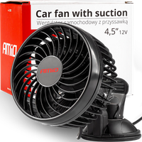 WIATRAK SAMOCHODOWY WENTYLATOR Z PRZYSSAWKĄ 12V MOCNY NADMUCH 4,5'