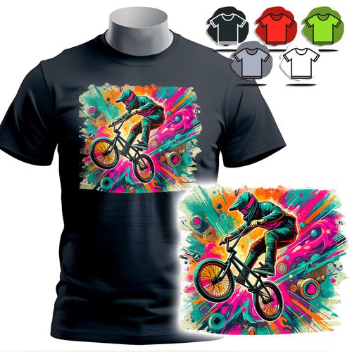 KOSZULKA T-SHIRT MĘSKI WZORY DO WYBORU - ROWERY BMX FAN - S na Arena.pl