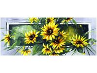 100X40CM SŁONECZNIKI OBRAZ DREWNO