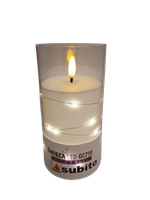 Świeca biała led subito 314 z łańcuszkiem ciepła barwa 15*7 cm