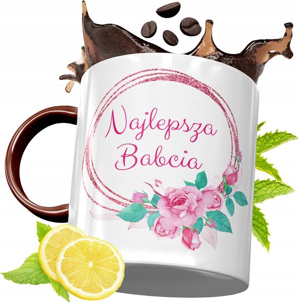 Kubek Bordowy Dla Babci Na Urodziny Prezent Z Nadrukiem Ze Zdjęciem zdjęcie 1