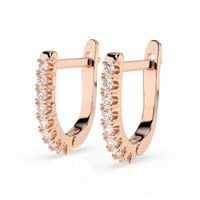kolczyki z różowego srebra 925 z diamentem (brylantem) 0,32 ct lab