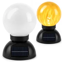 Lampion solarny lampa kula z podstawą lampka solarna ogrodowa ogień led xl