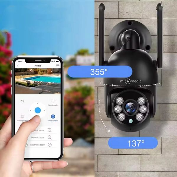 Kamera Zewnętrzna WiFi Obrotowa IP Do Monitoringu Domu Tuya 5MPx ZOOM 5Mp zdjęcie 3