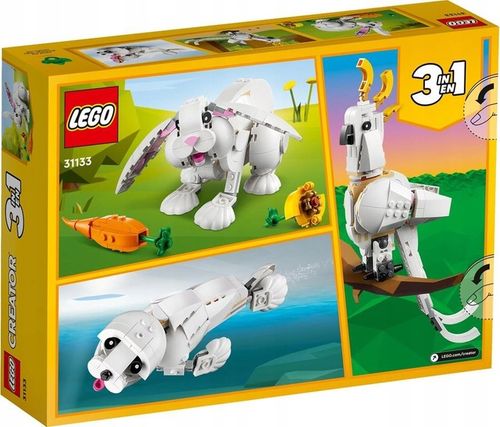 KLOCKI LEGO CREATOR 31133 BIAŁY KRÓLIK PAPUGA FOKA NOWY DLA DZIECI + TORBA na Arena.pl