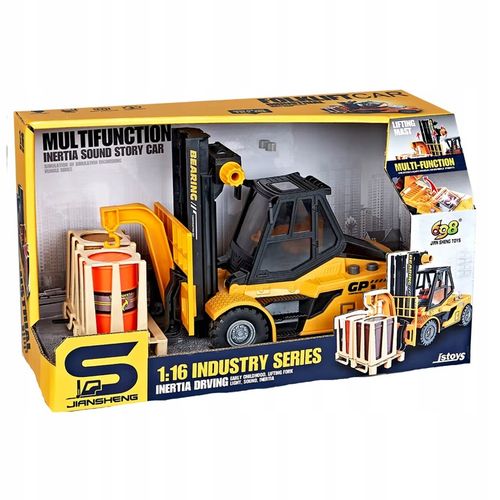 Auto Wózek Widłowy Żółty 1:16 Ruchome Elementy Efekty Świetlne I Dźwiękowe na Arena.pl