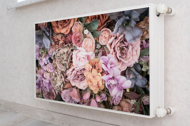 Mata MAGNETYCZNA Na Kaloryfer Bukiet Kwiatów Styl Retro 120cm x 60cm zdjęcie 4