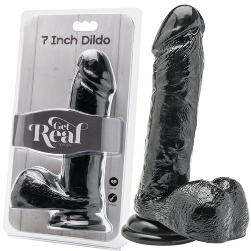 czarne dildo z jądrami get real black 7'' na Arena.pl