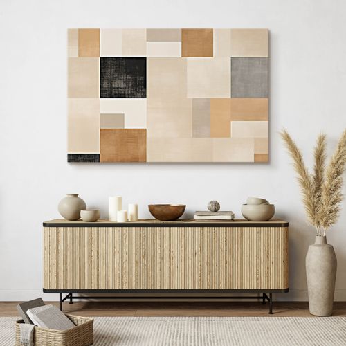 Obraz Canvas Abstrakcja Wzór Geometryczny Styl Boho Kwadraty 40cm x 30cm na Arena.pl