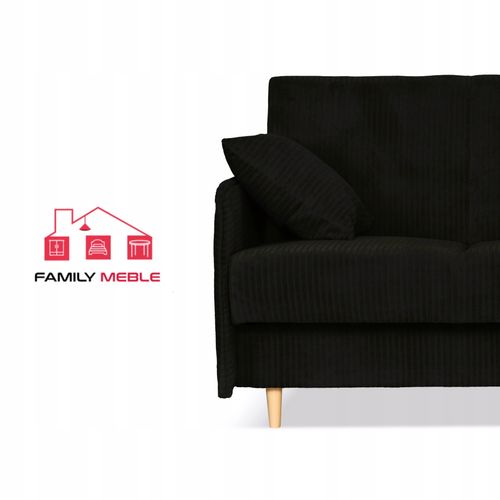 Kanapa sofa Alvo rozkładana wersalka funkcja spania pojemnik Family czarna na Arena.pl
