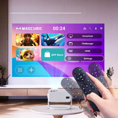 PROJEKTOR LED MAGCUBIC L018 4K 1080p ANDROID SMART TV WiFi GŁOŚNIK BT na Arena.pl