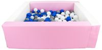 Kwadratowy suchy basen z ekoskóry z 200 piłeczkami MEGA ZESTAW DLA DZIECI