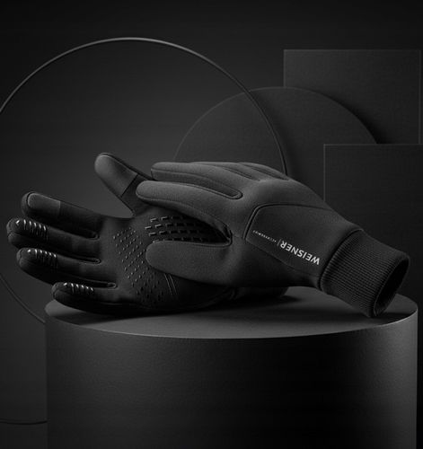 WEISNER GO | RĘKAWICZKI CZARNE MĘSKIE ZIMOWE SAMOCHODOWE ROWEROWE na Arena.pl