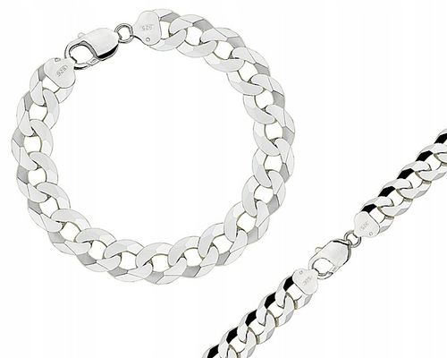 Srebrna Bransoletka Męska Pancerka 1,20 cm Diamentowana 925 Grawer Gratis na Arena.pl