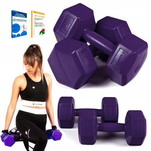 HANTLE hantelki CIĘŻARKI 2x3KG ZESTAW do ćwiczeń fitness BITUMICZNE na Arena.pl