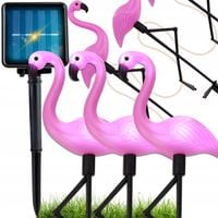 Lampy solarne ogrodowe flaming lampa solarna wbijana do ogrodu zestaw 3 szt