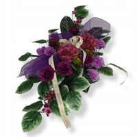 WIĄZANKA na grób pomnik cmentarz kompozycja Fioletowa sztuczne kwiaty