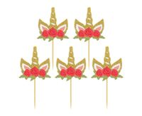 Pikery na muffinki jednorożce brokatowe