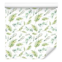 Tapeta malowane liście leśne rośliny do jadalni