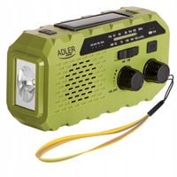 Radio przenośne solarne korbka dynamo latarka USB SOS alarm ADLER