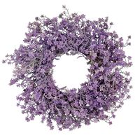 WIANEK WIOSENNY NA DRZWI FIOLETOWY STROIK WIENIEC NA CMENTARZ GRÓB 30 cm