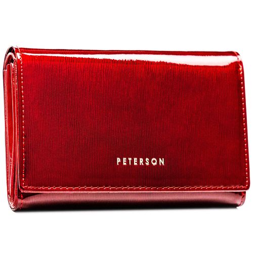 lakierowany, czerwony portfel damski zamykany na zatrzask - peterson na Arena.pl