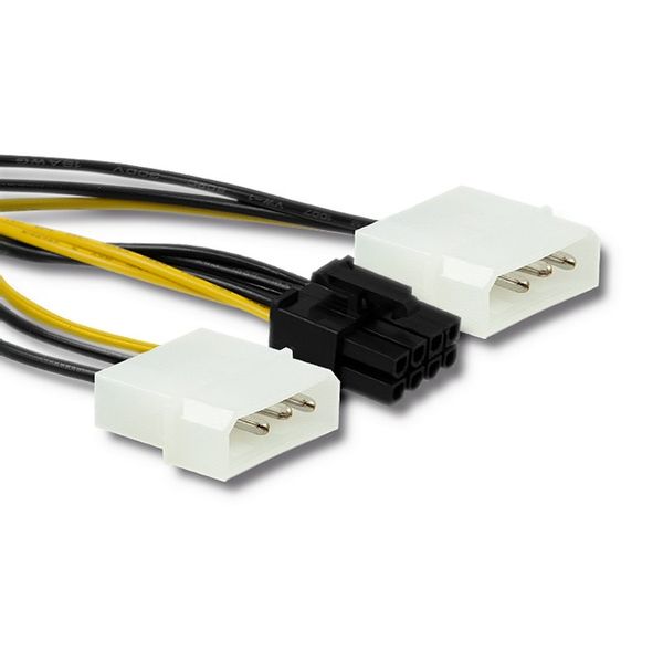 Qoltec Adapter 2x MOLEX żeński/PCI-E 8pin męski |15cm zdjęcie 1