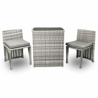 MEBLE OGRODOWE Z TECHNORATTANU WYSOKI STOLIK 2 CHOWANE FOTELE szary