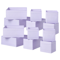 Komplet pojemników organizerów do szuflady szafy 12 szt IKEA SKUBB liliowy