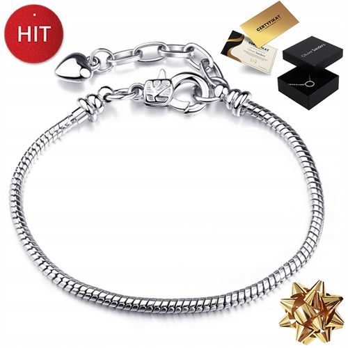 SREBRNA BRANSOLETKA DAMSKA MODUŁOWA DO CHARMS 925 ZESTAW DO ROBIENIA na Arena.pl