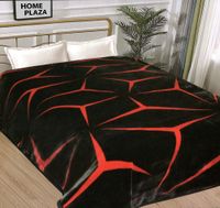 Koc AKRYLOWY narzuta 160x210cm - CZARNO CZERWONY + Walizka