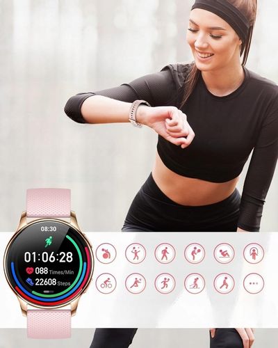 SMARTWATCH ZEGAREK DAMSKI DLA KOBIETY AMOLED ROZMOWY CIŚNIENIOMIERZ MENU PL na Arena.pl
