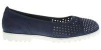 Gabor Baleriny damskie - skórzane, ażurowe - rozmiar 35 - granatowy, nubuk