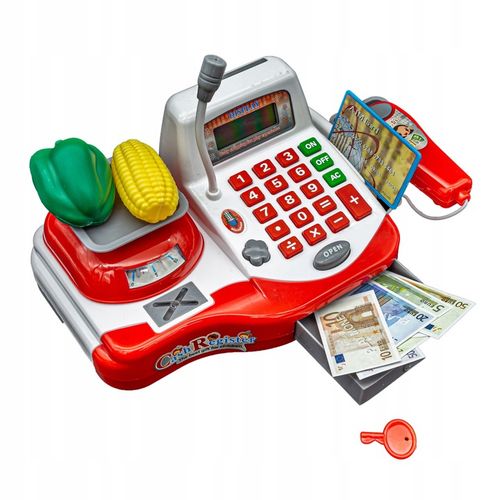 SUPERMARKET SKLEP Kasa Fiskalna Produkty Skaner Koszyk Mikrofon Waga Monety na Arena.pl