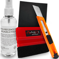 Kompletny Zestaw Do Montażu Aplikacji Folii RAKLA ODTŁUSZCZACZ NOŻYK FILC