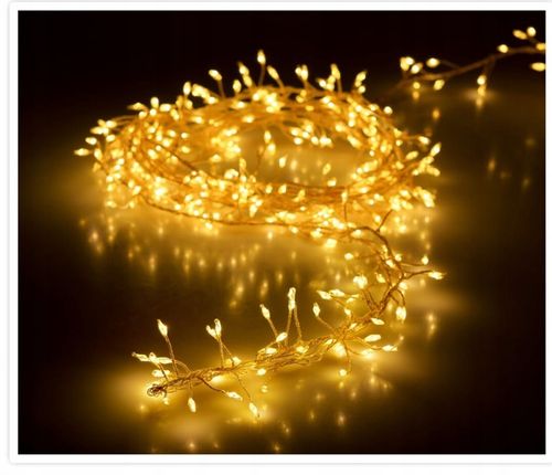 Lampki 1440 LED 14,4 metra CLUSTER RYŻ CIEPŁY BIAŁY na Arena.pl