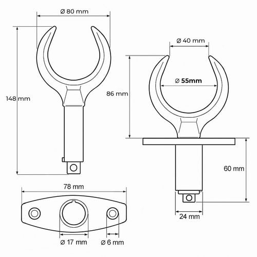 Dulka John Paddle Black Fork 55mm Kompozytowa Zestaw (2 szt.) na Arena.pl