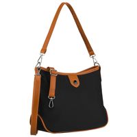 czarna torebka damska z poliestru i skóry ekologicznej