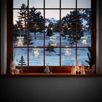 Witraż Na Okno Lampki Świąteczne 5 Wzorów