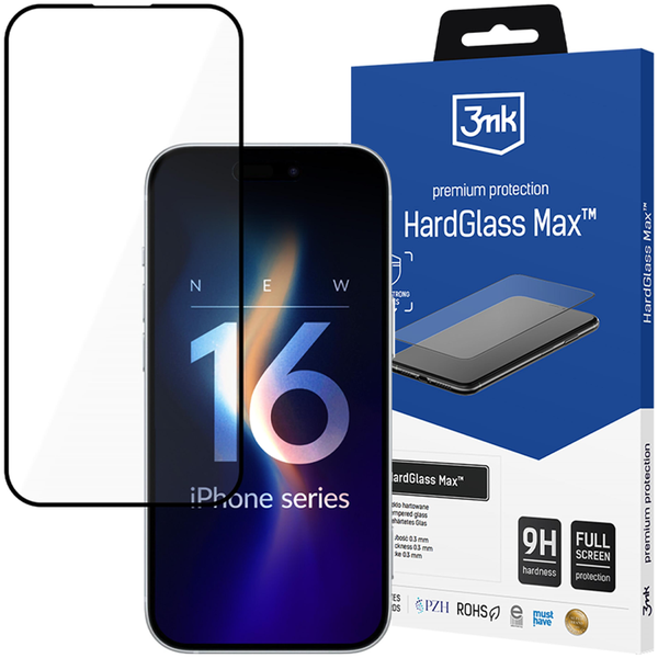 Apple iPhone 16 Plus - 3mk HardGlass Max Black zdjęcie 1