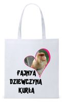 Dla Dziewczyny Żony Torba Eco Biała Shopper Z Nadrukiem Ze Zdjęciem
