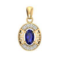 ZŁOTY WISIOREK Z SZAFIREM OWAL ZE ZŁOTA PRÓBY 585 ELEGANCKI